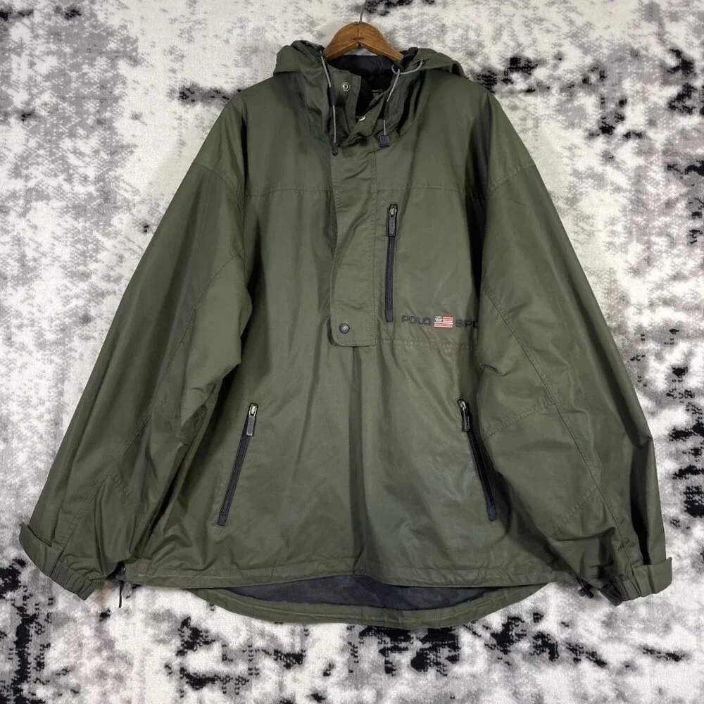 Polo Sport Ralph Lauren Jacket Mens Size Extra Large Green Pullover Anorak